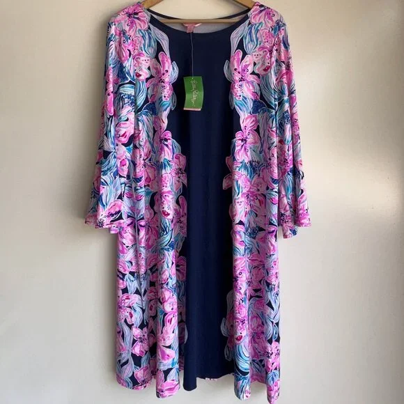 NWT Lilly Pulitzer Ophelia Swing Dress Size XL Hypes & Stripes Navy Pink - Picture 1 of 14